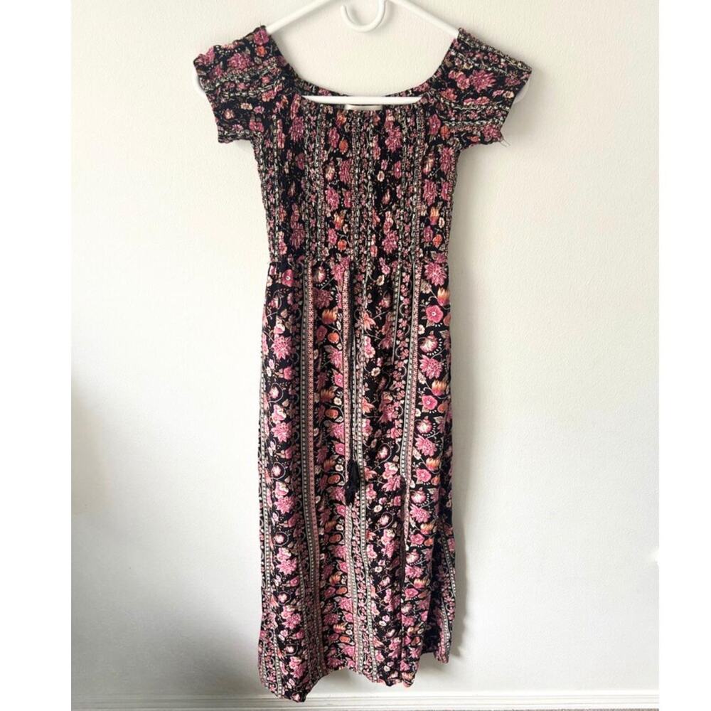 vintage XS midi dress pink floral, so cute!